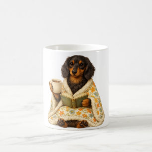 Caneca De Café Cachorro Dachshund Amante de Livros Café— Lendo Ca