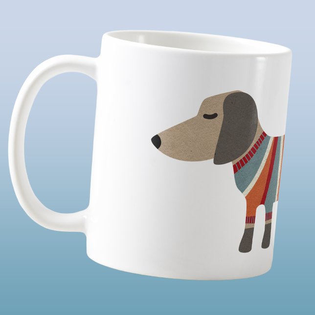 Caneca De Café Cachorro Dachshund Divertido (Criador carregado)