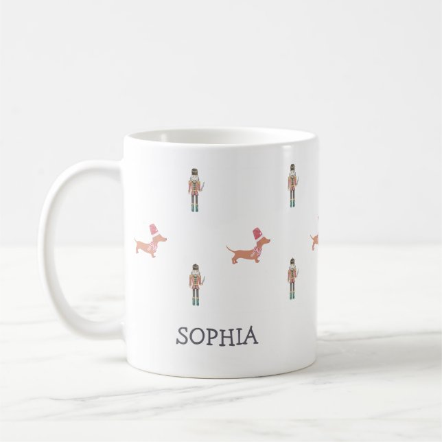 Caneca De Café Cachorro Dachshund Natal (Esquerda)