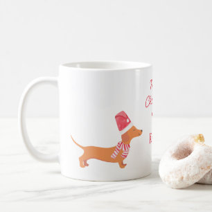Caneca De Café Cachorro Dachshund Natal