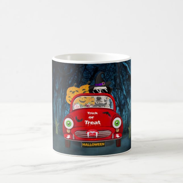 Caneca De Café Cachorro Dálmata Dirigindo Carro Assustador no Hal (Centro)