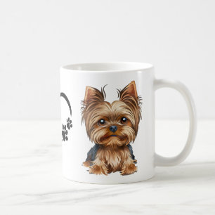 Caneca De Café Cachorro de Água-forte Yorkie Fofinho Yorkshire Te