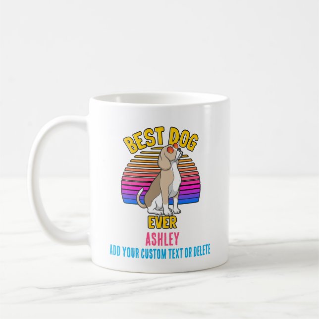 Caneca De Café Cachorro de Beagle Engraçado Colorido (Esquerda)