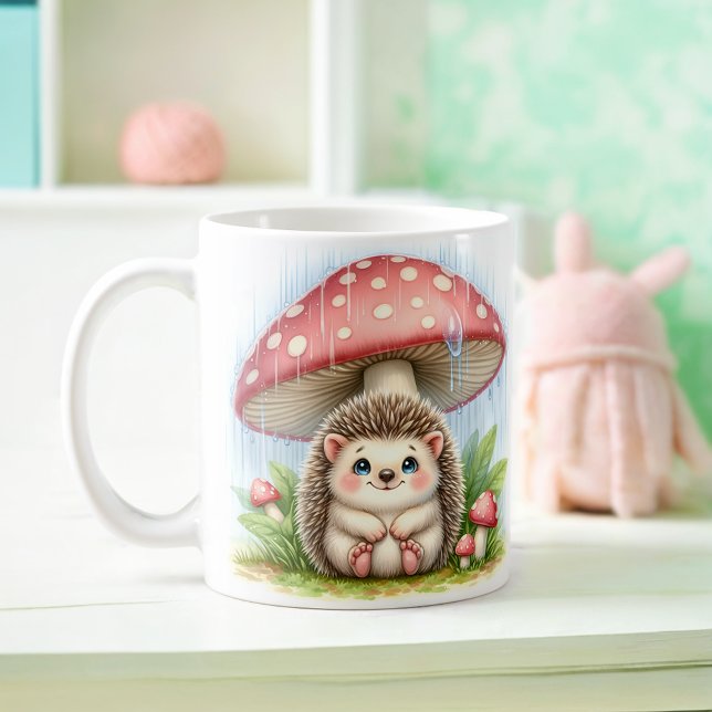 Caneca De Café Cachorro De Bebê Bonito Sob Guarda-Chuva (Criador carregado)