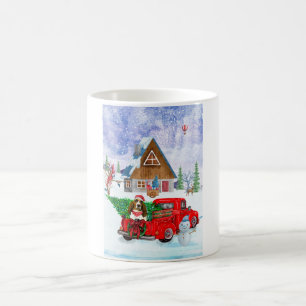 Caneca De Café Cachorro De Caça Na Neve De Parto De Natal