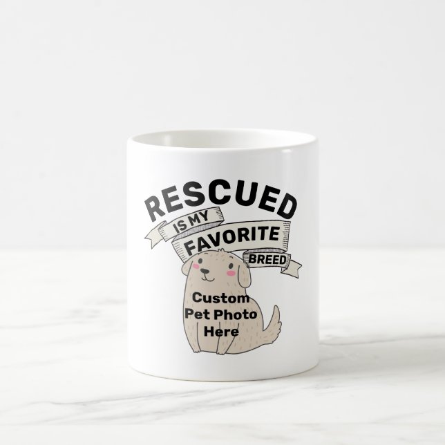 Caneca De Café Cachorro De Café Resgatado - Foto De Pet Engraçado (Centro)
