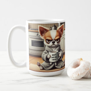 Caneca De Café Cachorro de Cartoon Engraçado na Cena da Cozinha
