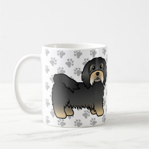 Caneca De Café Cachorro De Cartoon Negro E Tan Havanês
