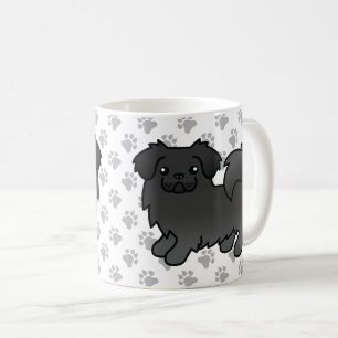 Caneca De Café Cachorro de Cartoon Negro-espanhol-tibetano