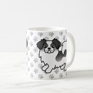 Caneca De Café Cachorro de Cartoon Negro Particolorido Tibetano-e