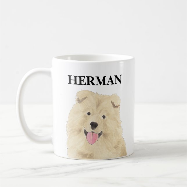 Caneca De Café Cachorro de Chow Personalizado (Esquerda)