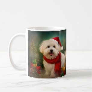 Caneca De Café Cachorro de Coton de Tulear no Natal da Neve