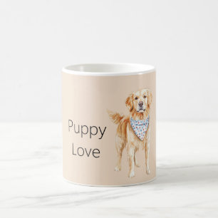 Caneca De Café Cachorro de Creme Amor de Cachorrinho