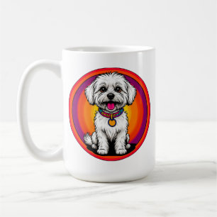 Caneca De Café Cachorro de Desenho Animado Adorável Usando uma Co