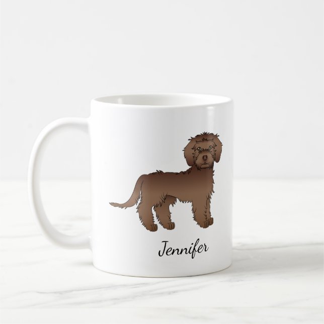 Caneca De Café Cachorro de desenho animado Chocolate Mini Goldend (Esquerda)