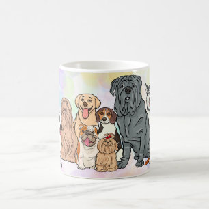 Caneca De Café Cachorro de Desenho Animado Colorido Fofo para Ama