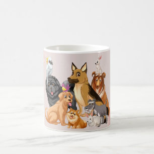 Caneca De Café Cachorro de Desenho Animado Colorido Fofo para Ama