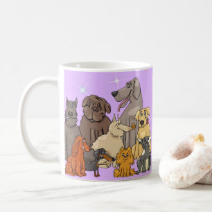 Caneca De Café Cachorro de Desenho Animado Colorido Fofo para Ama