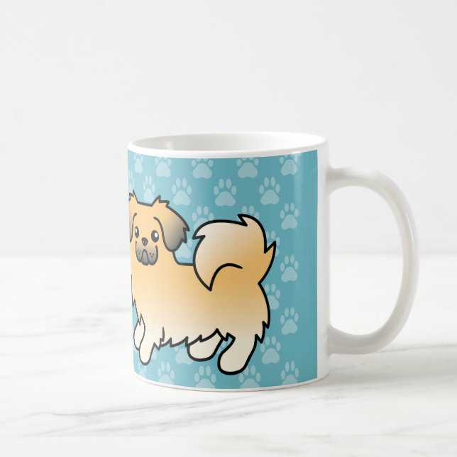 Caneca De Café Cachorro de desenho animado Fawn Sable Tibetan Spa (Direita)