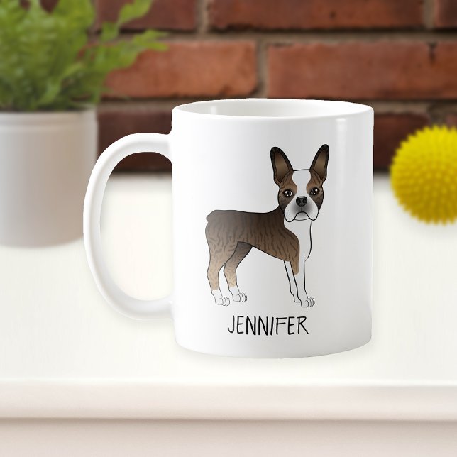 Caneca De Café Cachorro De Desenho Animado Fofo Boston Terrier Li (Criador carregado)