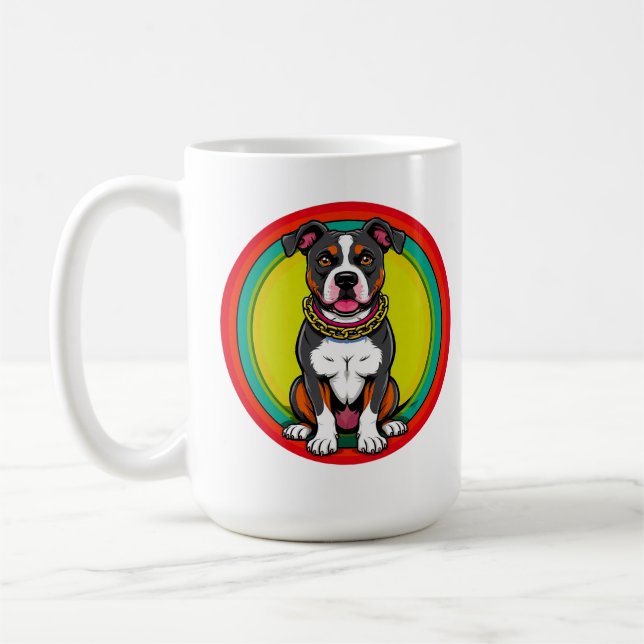 Caneca De Café Cachorro de Desenho Animado Fofo com Coleira (Esquerda)
