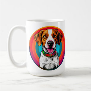 Caneca De Café Cachorro de Desenho Animado Fofo com Coleira