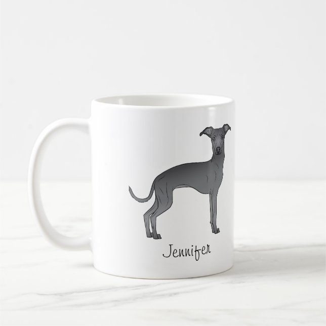 Caneca De Café Cachorro de desenho animado fofo Greyhound Italian (Esquerda)