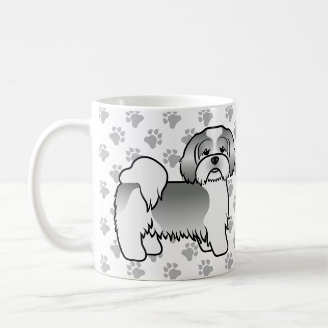 Caneca De Café Cachorro De Desenho Animado Fofo Lhasa Apso Pratea (Esquerda)