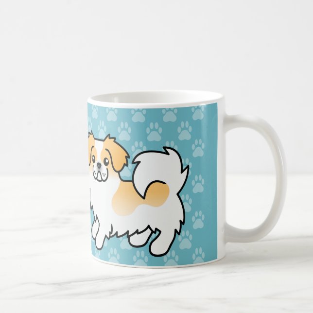 Caneca De Café Cachorro de desenho animado Tibetan Spaniel Parti- (Direita)