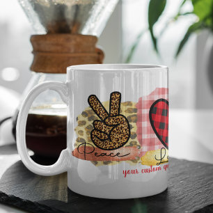Caneca De Café Cachorro de Dia de os namorados de Paz de Amor Per