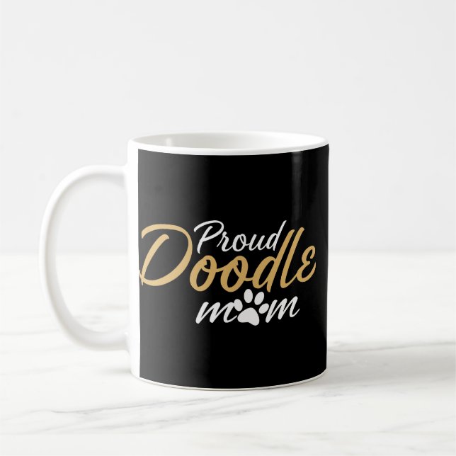 Caneca De Café Cachorro de Dodle Mãe Aussiedoodle Sheepadoodle Ca (Esquerda)
