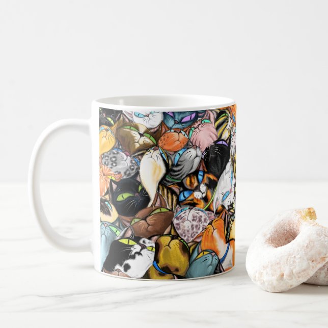 Caneca De Café Cachorro De Gatos (Com Donut)