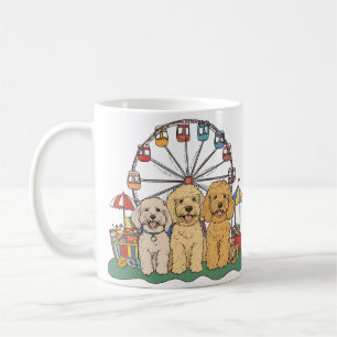 Caneca De Café Cachorro De Goldendoodle Em Carnaval