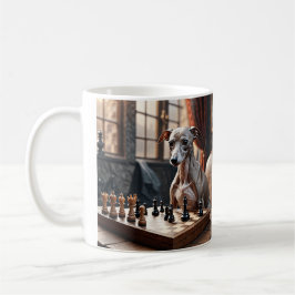 Caneca De Café Cachorro De Greyhound, Italiano, Jogando Xadrez