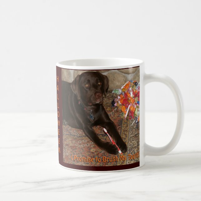 Caneca De Café Cachorro de Halloween com dente doce (Direita)