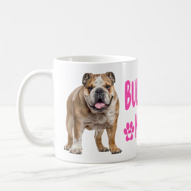 Caneca De Café Cachorro de Inglês Bonito Mãe Dando Adoráveis Aman (Esquerda)