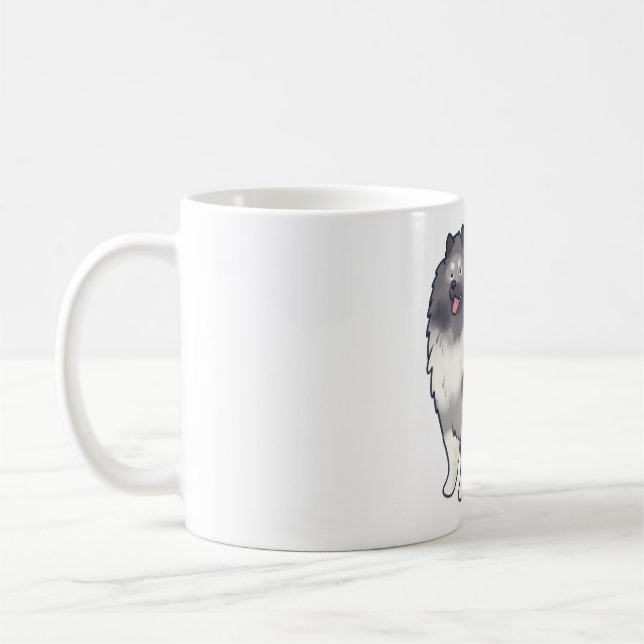 Caneca De Café Cachorro de Keeshond (Esquerda)