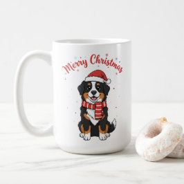 Caneca De Café Cachorro de Montanha Bernês Feliz Natal Doodle