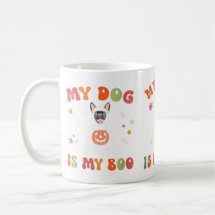 Caneca De Café Cachorro de Mulheres é Boo_ Fofo Groovy Assustador