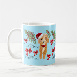 Caneca De Café Cachorro de Natal bonito