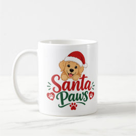 Caneca De Café Cachorro de Natal Cute Golden Retriever Santa Pata