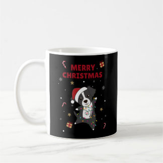 Caneca De Café Cachorro de Natal da Fronteira Cachorro de inverno