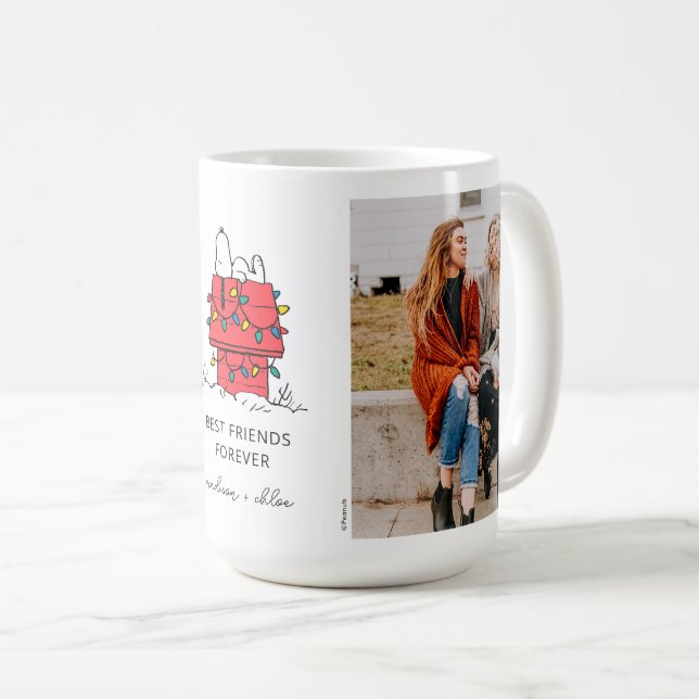 Caneca De Café Cachorro de Natal do Snoopy | Melhores Amigos - Fo (Frente Esquerda)
