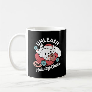 Caneca De Café Cachorro de Natal em Santa Hat - Feriado Cheque pa
