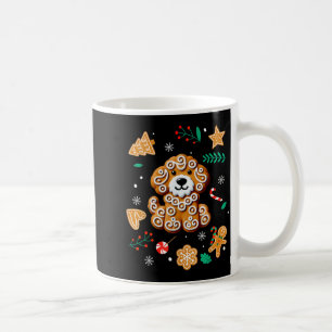 Caneca De Café Cachorro de Natal Gingerbread Goldendoodle Golden 