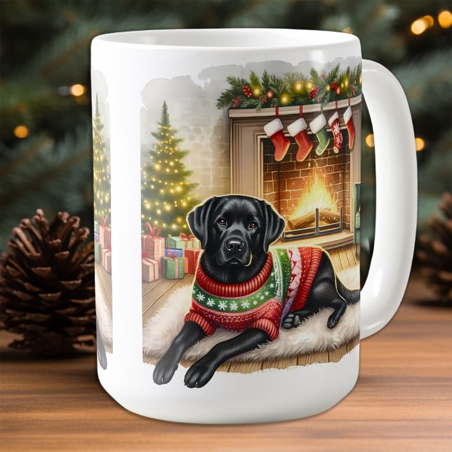 Caneca De Café Cachorro de Natal Labrador Retriever (Criador carregado)