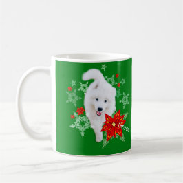 Caneca De Café Cachorro de Natal Samoyed personalizado