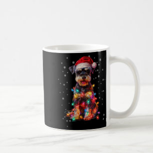 Caneca De Café Cachorro de Natal Schnauzer Papai Noel Xmas Mulher