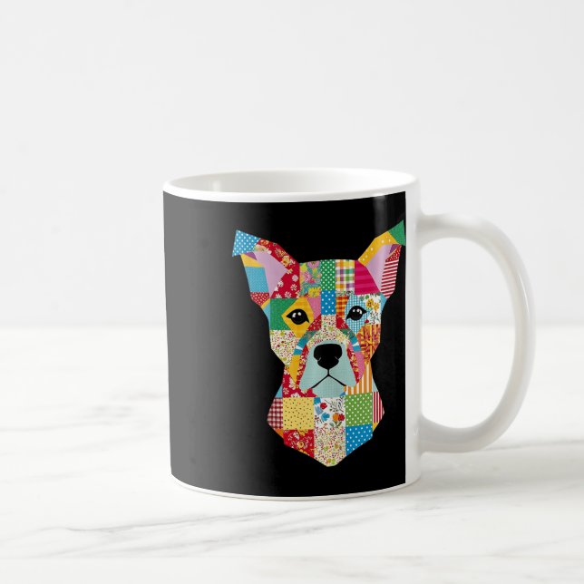 Caneca De Café Cachorro De Padrões De Inclinação Para Quilter Sew (Direita)