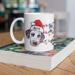 Caneca De Café Cachorro de Papai Noel, Chefe de Natal de Natal Pe